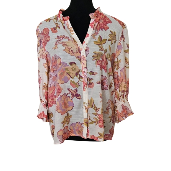 Floral Print Blouse-NWT- Size LP - Picture 3 of 16